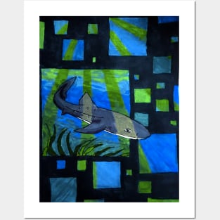 Dogfish Shark- Graphic Illustration Edit Posters and Art